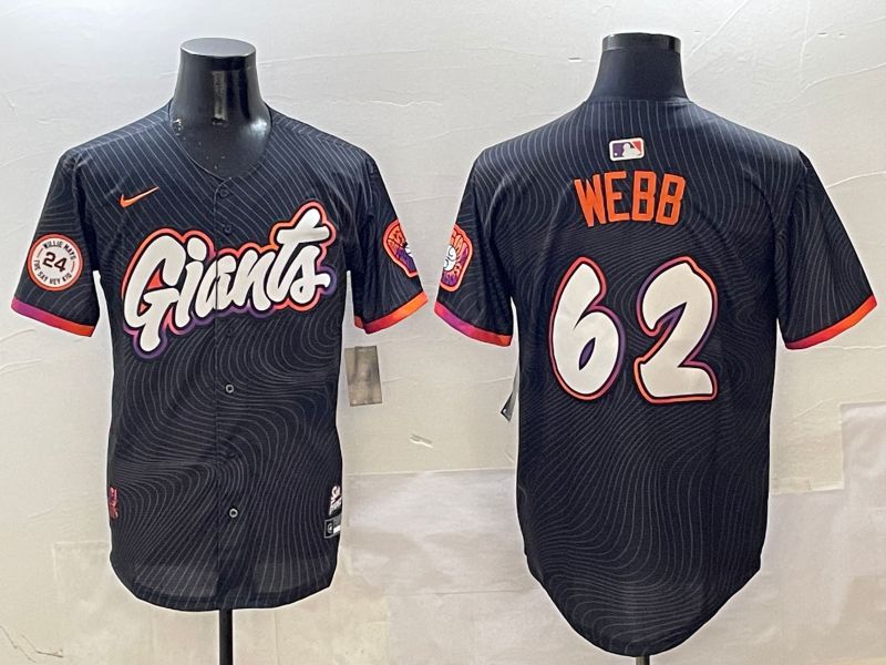 Men San Francisco Giants #62 Webb Black Joint Name Nike 2025 MLB Jersey style 7